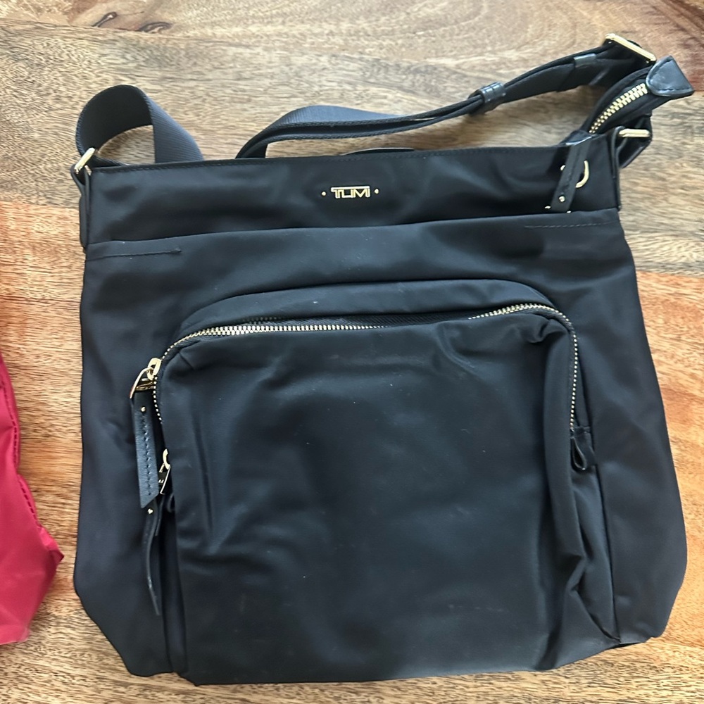 Tumi Black and Red Crossbody Bag - Picture 3 of 4